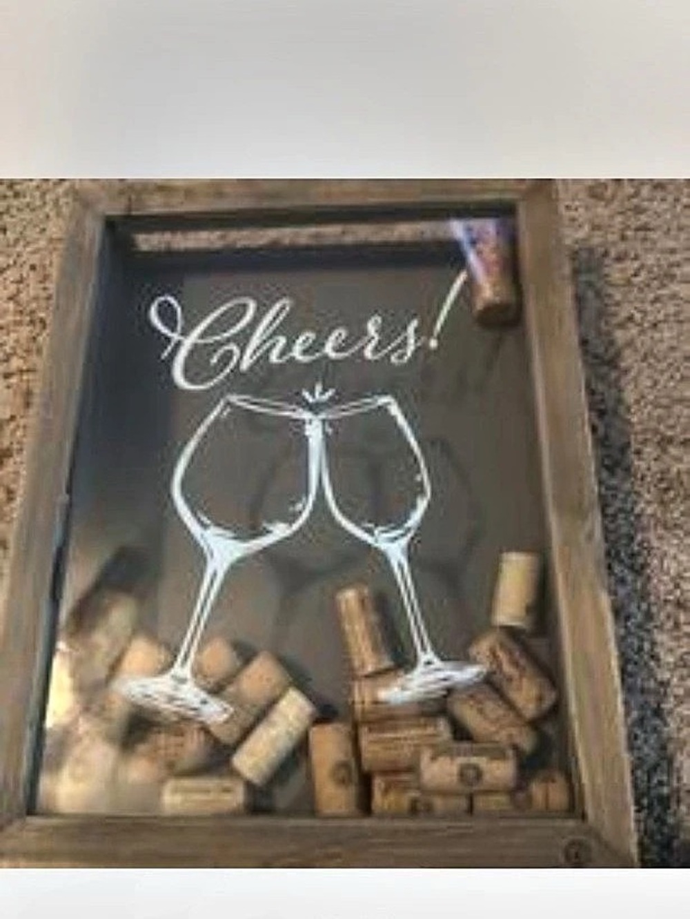 Cheers Wine Cork Shadow Box Decor